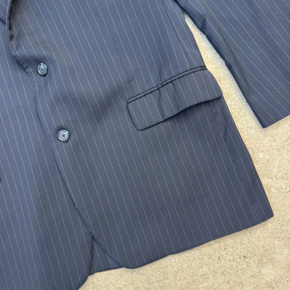 Brooks Brothers Sport Coat Mens 44R Navy Pinstripe 1818 Madison Wool Blazer USA